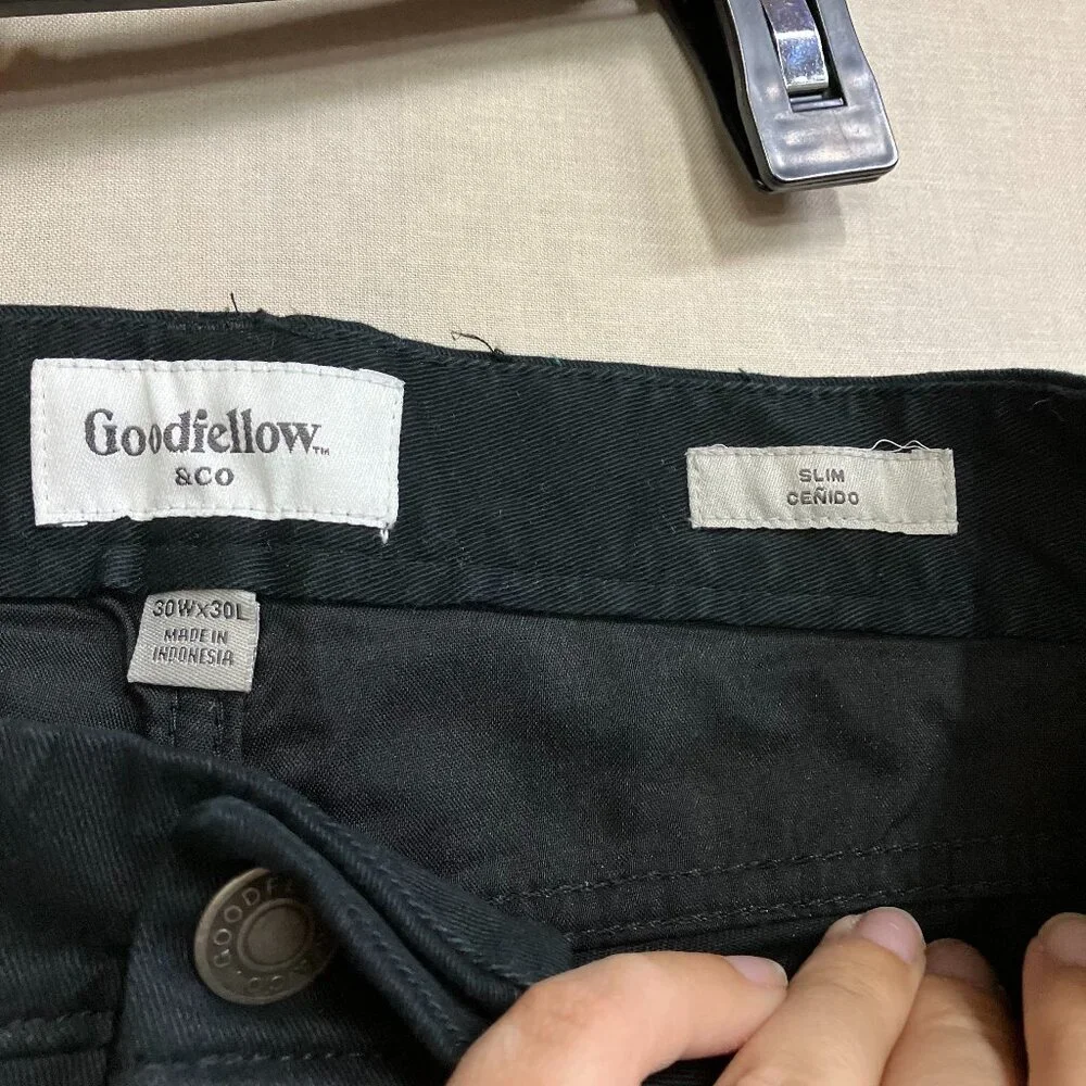 Goodfellow & Co Men's Ebony Standard Fit Ankle Tapered Slim Leg 5-Pocket Pants - Picture 5 of 16